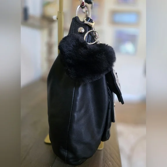 Coach Black Leather Kristen Hobo Bag With Crossbody Strap & Unbranded Charm - Picture 6 of 16